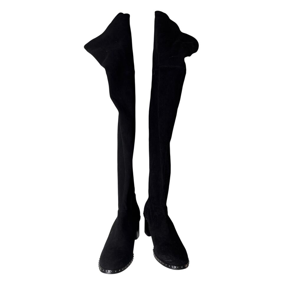 Rag & Bone Black Over the Knee Faux Suede Studded Boots Sz 39.5